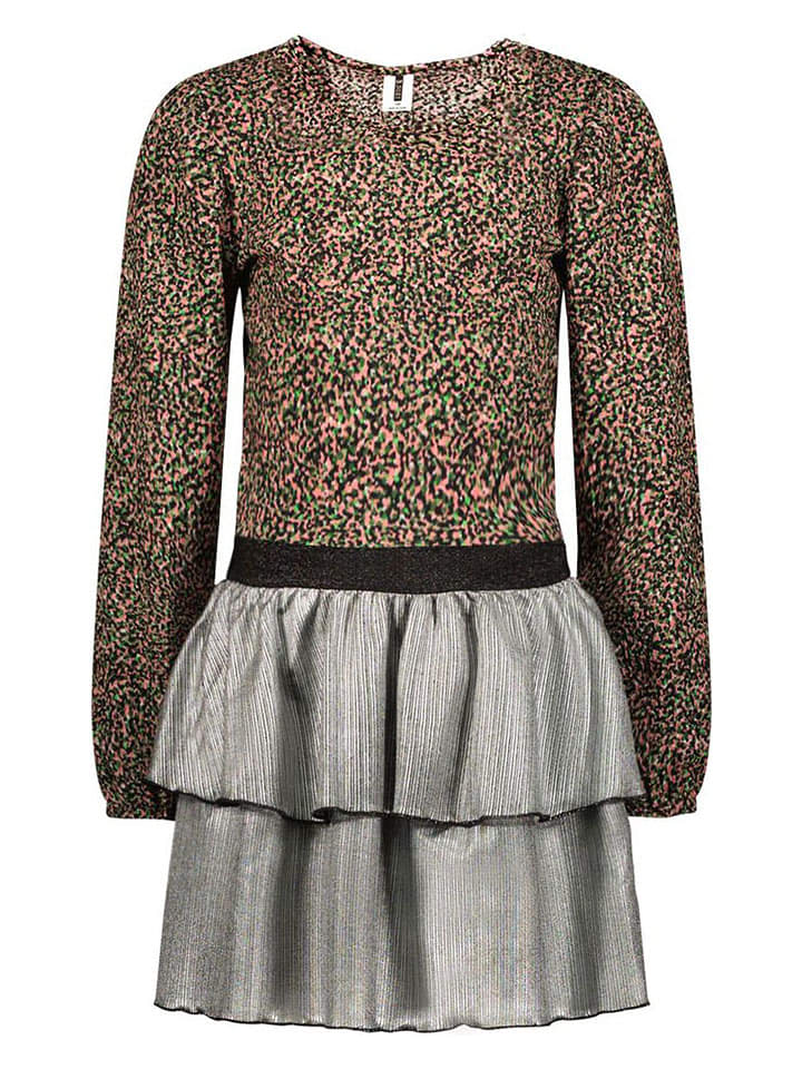 B.Nosy Sukienka "Daisy" w kolorze szaro-beżowo-czarnym rozmiar: 116