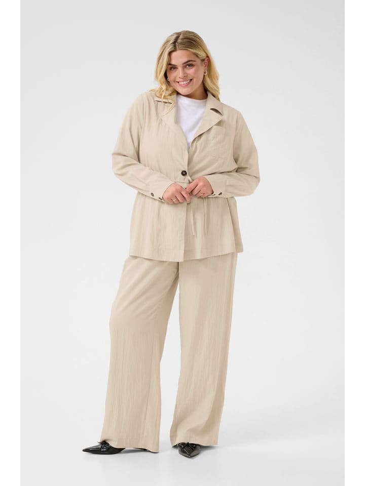 KAFFE curve Bluzka "Trina" w kolorze beżowym rozmiar: 46