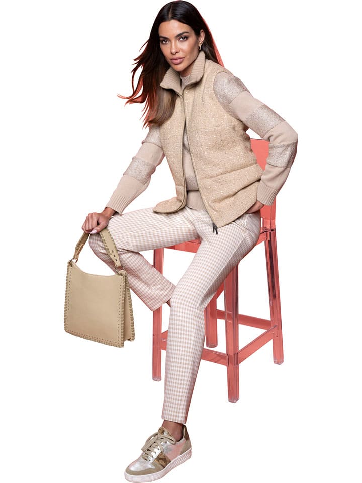 Heine Spodnie w kolorze kremowym rozmiar: 48