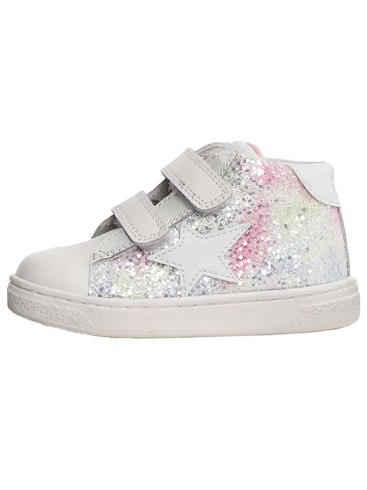 Naturino Skórzane sneakersy "Pinn" w kolorze białym rozmiar: 34