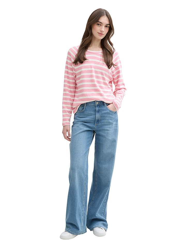 TOM TAILOR Denim Koszulka w kolorze jasnoróżowo-białym rozmiar: XS