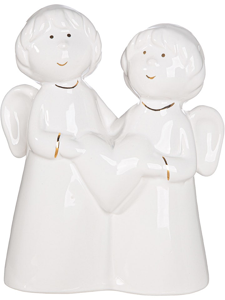 GILDE Figurka dekoracyjna "Emiliel" w kolorze białym - 12,5 x 15,5 x 6,5 cm rozmiar: onesize