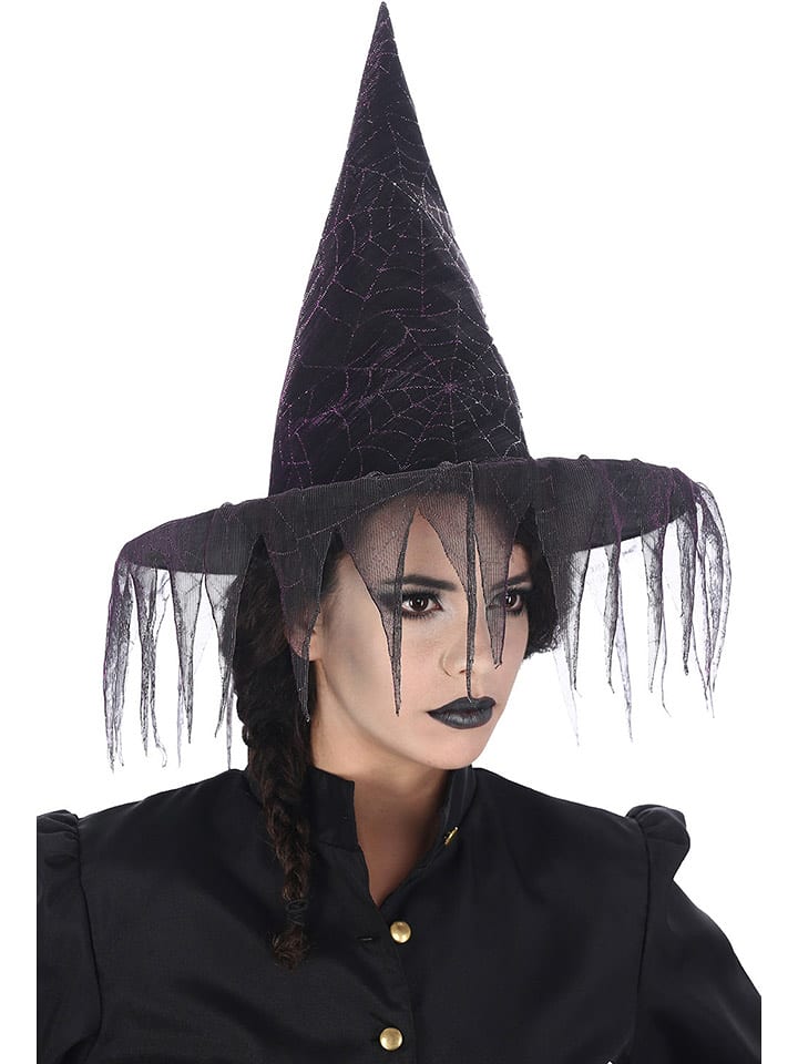 CHAKS Kapelusz czarownicy w kolorze czarno-fioletowym rozmiar: onesize