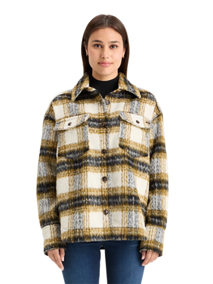 Scotch & Soda Kurtka koszulowa w kolorze beżowo-czarnym rozmiar: S