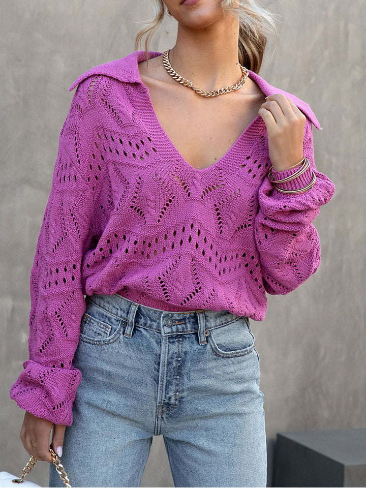 Milan Kiss Sweter w kolorze fioletowym rozmiar: M