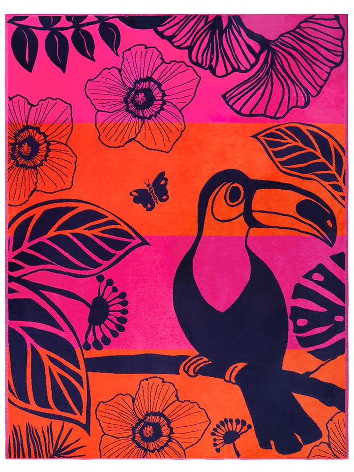 Le Comptoir de la Plage Ręcznik plażowy w kolorze pomarańczowo-różowym - 180 x 140 cm rozmiar: onesize