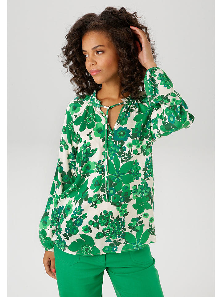 Aniston Bluzka w kolorze zielono-białym rozmiar: 46