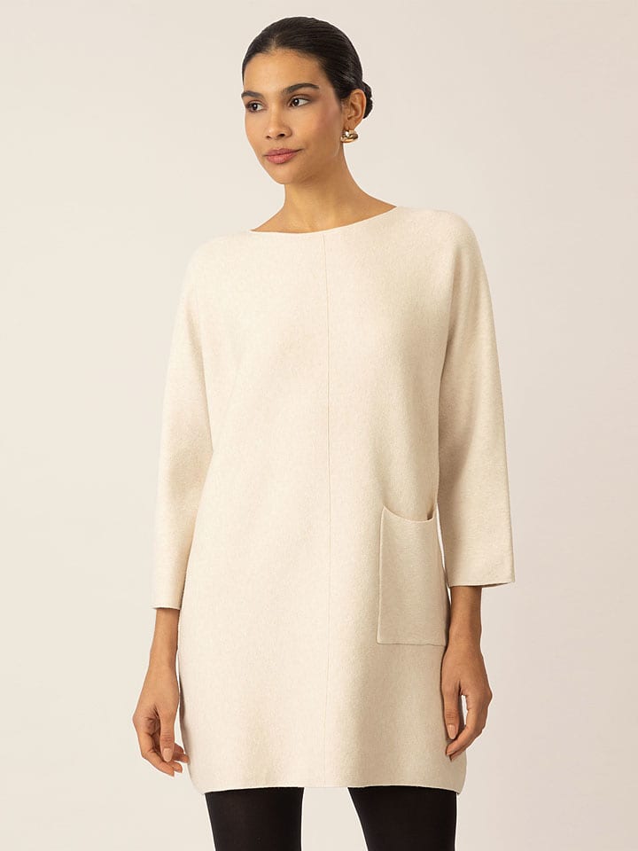 APART Sukienka dzianinowa w kolorze beżowym rozmiar: M