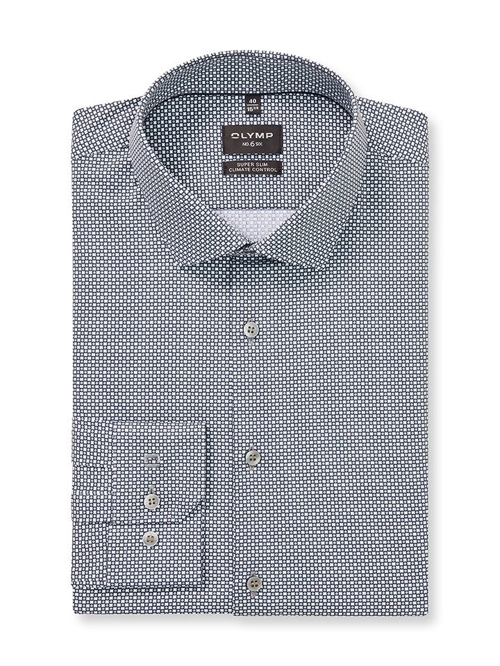 OLYMP Koszula "No 6" - Super Slim - w kolorze granatowo-białym rozmiar: 41