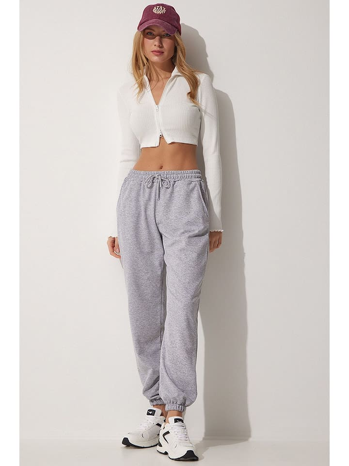 Happiness Istanbul Spodnie dresowe w kolorze jasnoszarym rozmiar: 40