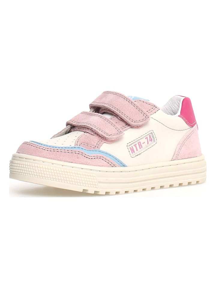 Naturino Skórzane sneakersy "Ariton" w kolorze kremowo-jasnoróżowym rozmiar: 36