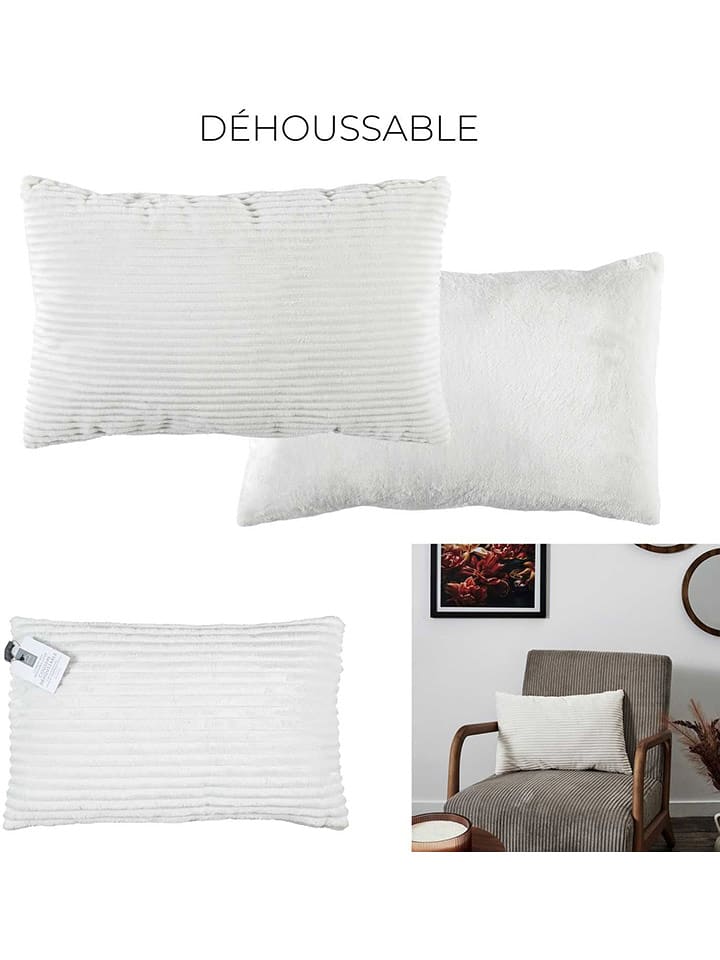 THE HOME DECO FACTORY Poduszka "Cocooning" w kolorze białym - 50 x 50 cm rozmiar: onesize