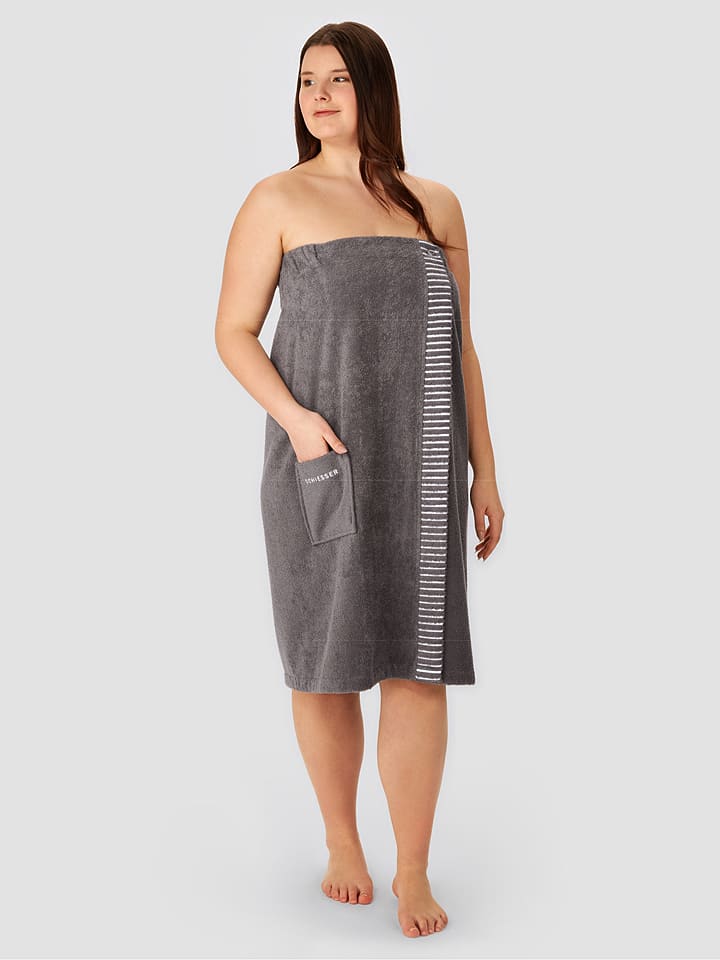 Schiesser Ręcznik "Rom" w kolorze szarym do sauny rozmiar: 85x160 cm