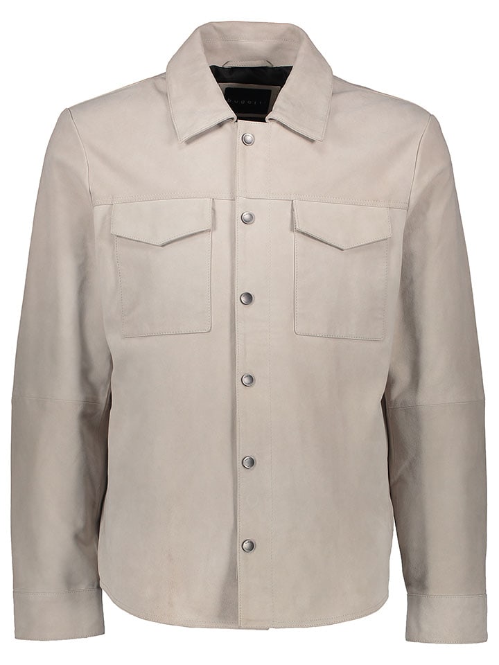 Bugatti Skórzana kurtka w kolorze kremowym rozmiar: 48