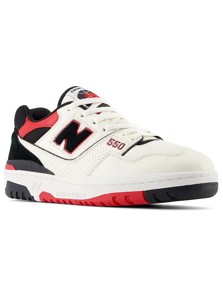 New Balance Skórzane sneakersy "550" w kolorze biało-czerwonym rozmiar: 41,5