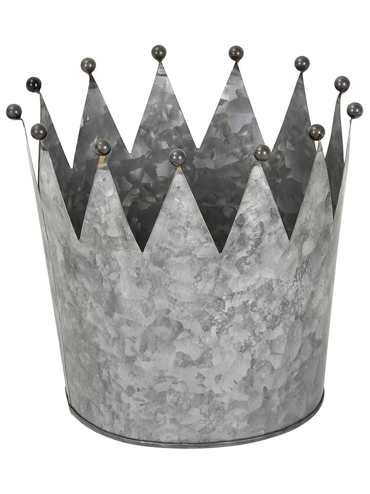 POSIWIO Donica ogrodowa "Korona" w kolorze srebrnym - wys. 22 x Ø 23 cm rozmiar: onesize