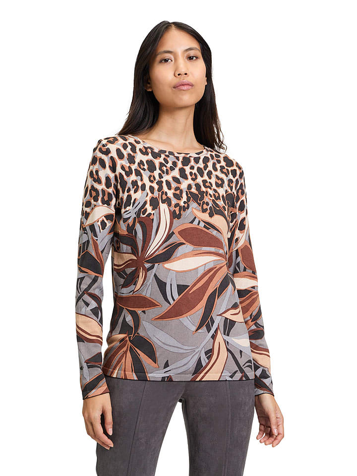 Betty Barclay Sweter w kolorze brązowo-szaro-beżowym rozmiar: 38