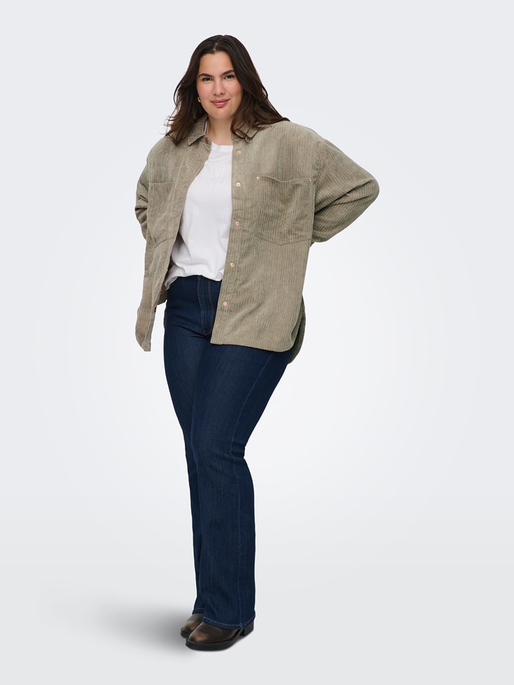 ONLY Carmakoma Koszula sztruksowa w kolorze beżowym rozmiar: 46/48