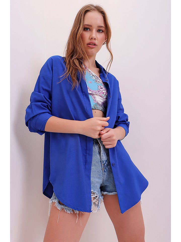 Trend Alacati Bluzka "Trend Alaçat Stili" w kolorze niebieskim rozmiar: S