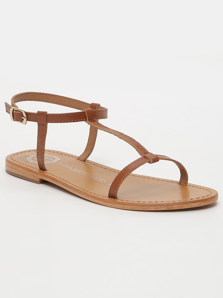 Les BAGATELLES Skórzane sandały "Pasco" w kolorze karmelowym rozmiar: 38