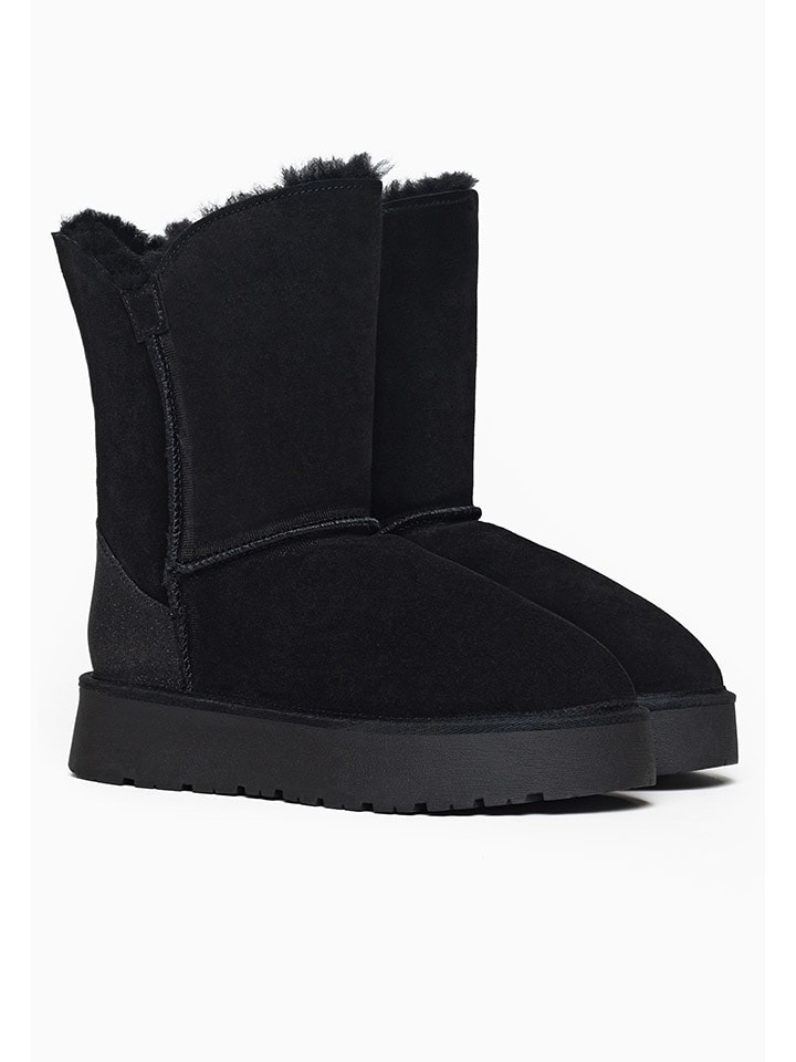 Gooce Skórzane botki zimowe "Honey" w kolorze czarnym rozmiar: 38