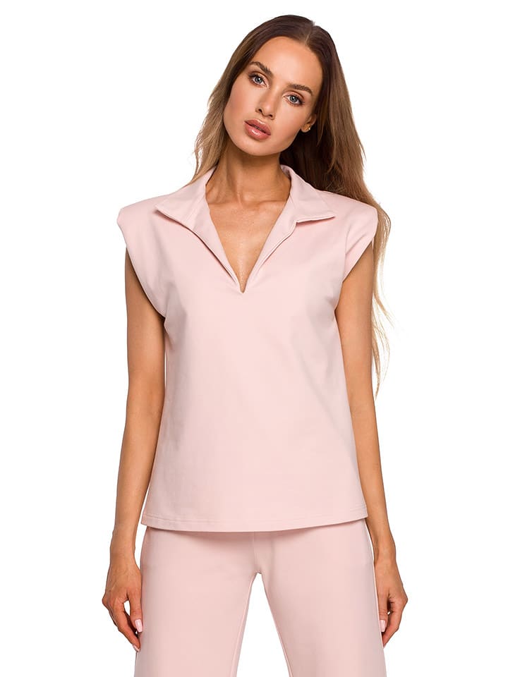 made of emotion Bluzka w kolorze jasnoróżowym rozmiar: M