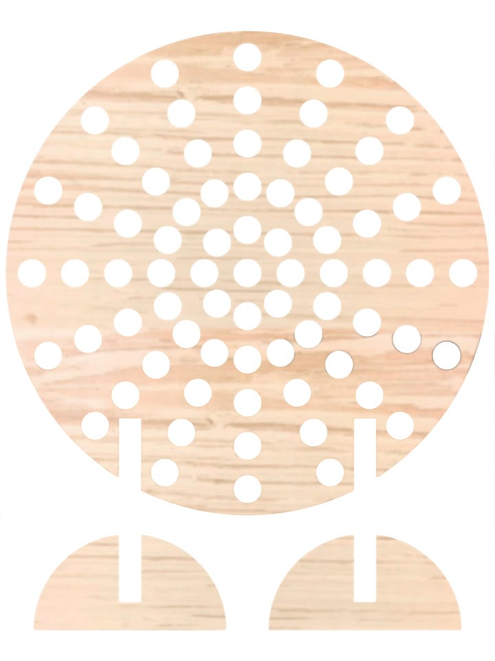 SUNNYSUE Drewniany stojak w kolorze beżowym z dziurkami rozmiar: onesize