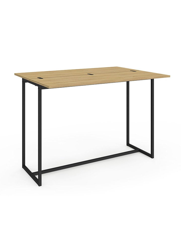 IDOMYA Factory Stół "Memphis" w kolorze beżowo-czarnym do jadalni - 110 x 75 x 40 cm rozmiar: onesize