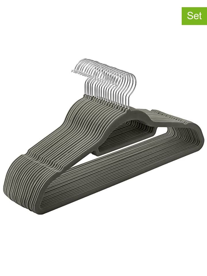 SONGMICS Wieszaki (20 szt.) w kolorze srebrno-jasnoszarym na ubrania - 43,5 x 22,5 cm rozmiar: onesize