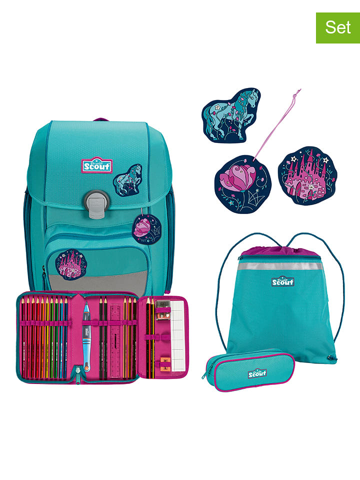 Scout 5-częściowy zestaw szkolny "Dreamland" w kolorze turkusowo-różowym rozmiar: onesize