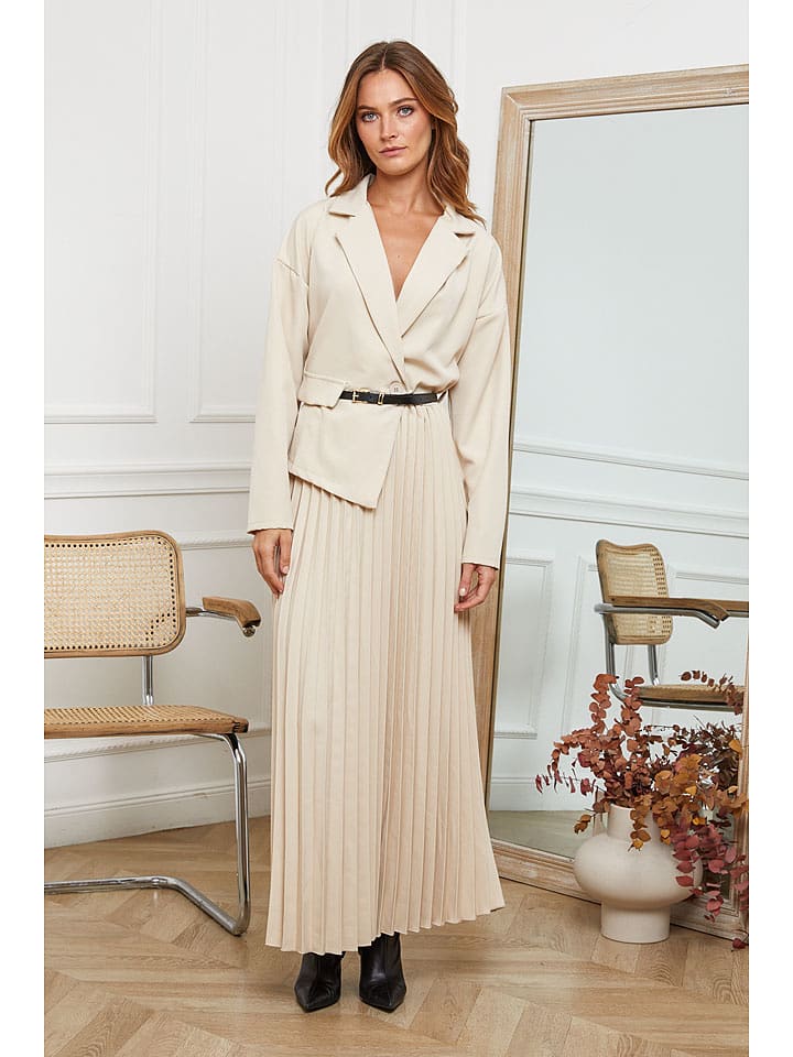 Joséfine Sukienka "Jaune" w kolorze kremowym rozmiar: L