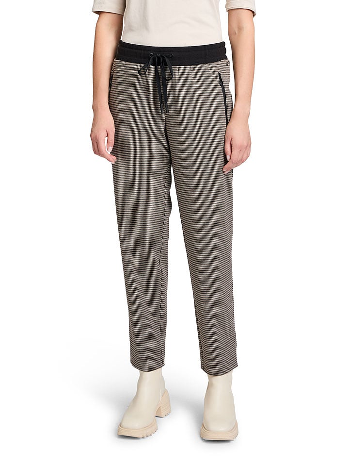 BETTY & CO Spodnie w kolorze czarno-kremowym rozmiar: 40