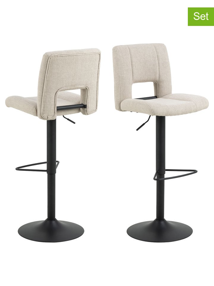 Actona Hockery barowe (2 szt.) "Sylvia" w kolorze beżowo-czarnym - 41,5 x 115 x 52 cm rozmiar: onesize