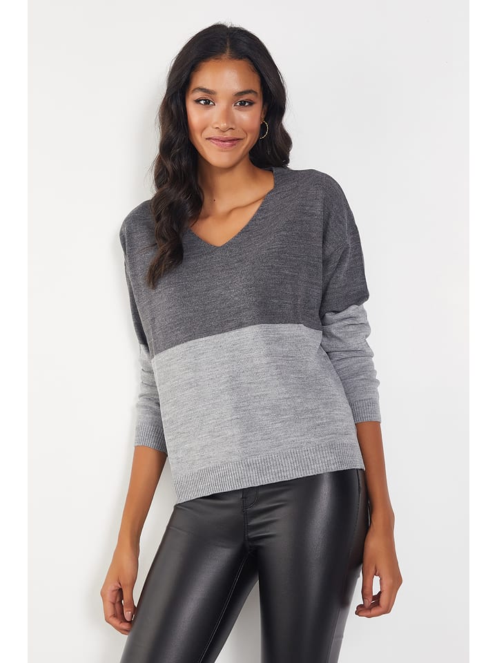 Milan Kiss Sweter w kolorze szaro-antracytowym rozmiar: L