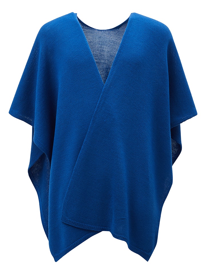 Lanerossi Ponczo "Asia" w kolorze niebieskim - 160 x 108 cm rozmiar: onesize