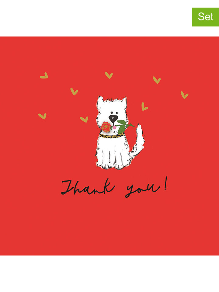 ppd Serwetki (40 szt.) "Thank you" w kolorze czerwonym rozmiar: onesize
