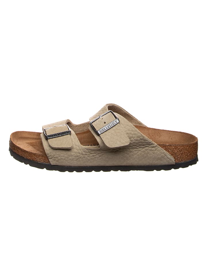 Birkenstock Skórzane klapki "Arizona" w kolorze beżowym rozmiar: 43