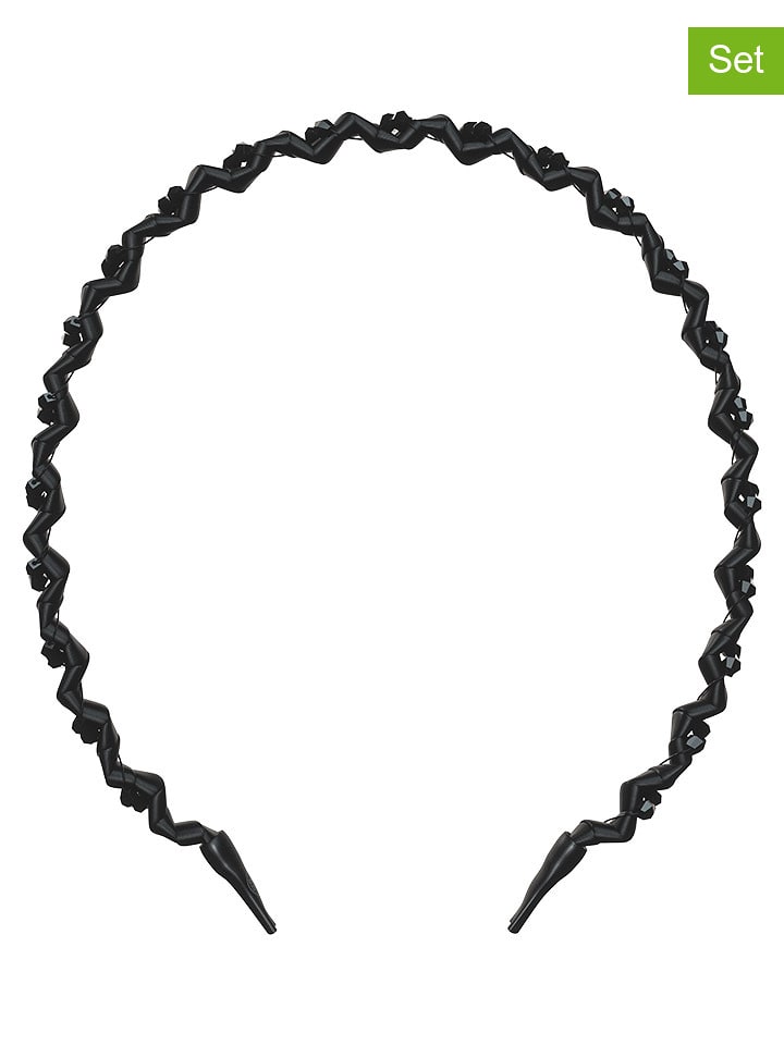 Invisibobble Opaski do włosów (2 szt.) "Hairhalo" w kolorze czarnym rozmiar: onesize