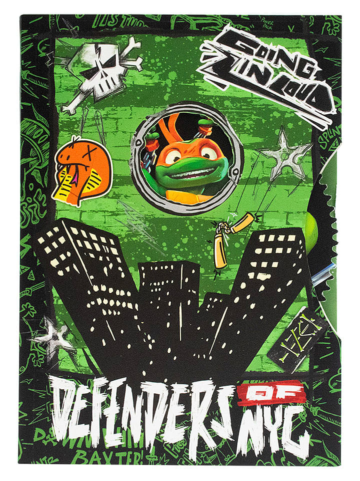 Teenage Mutant Ninja Turtels Notatnik "TMNT" w kolorze zielonym - A5 rozmiar: onesize