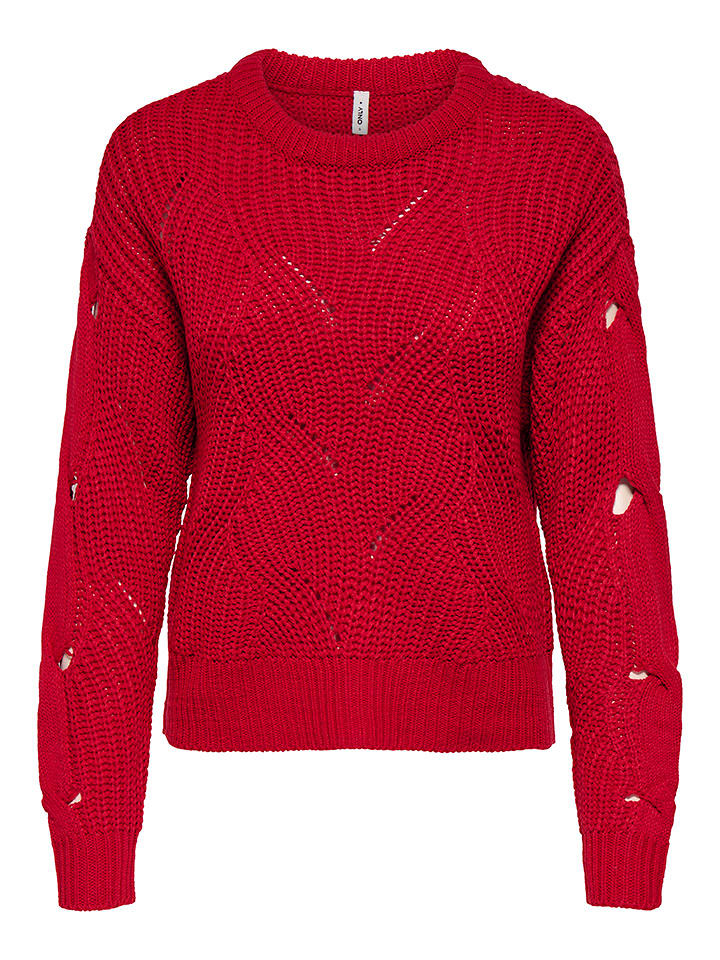 ONLY Sweter w kolorze czerwonym rozmiar: XS