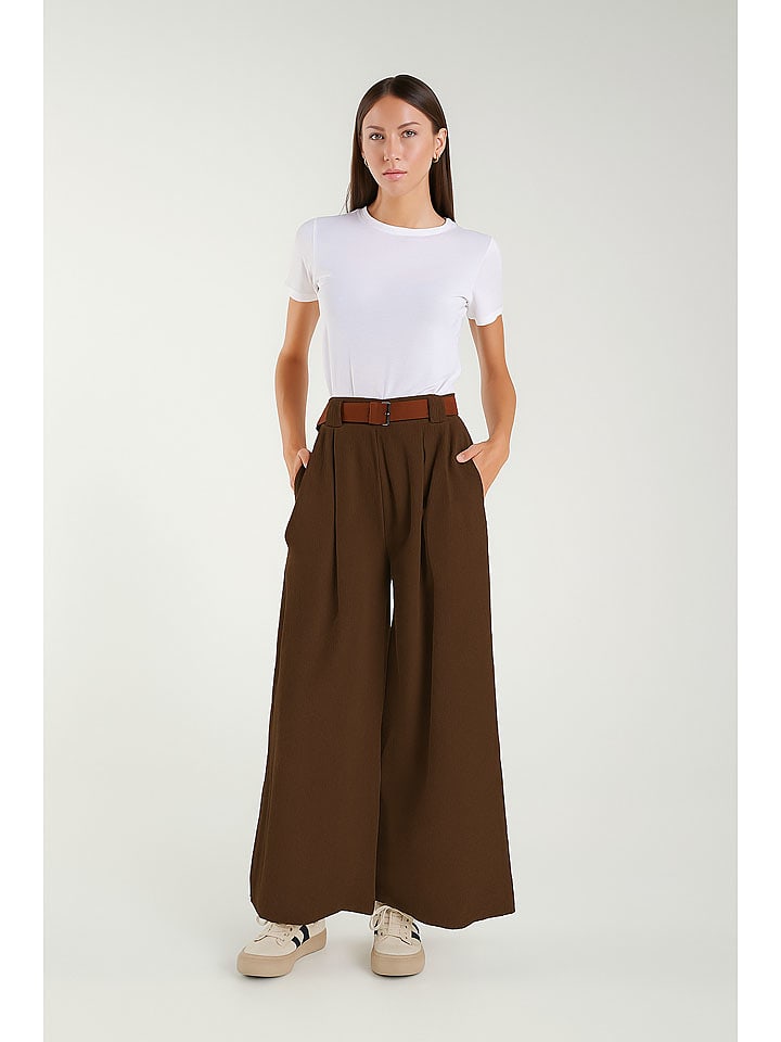 Tamba Kuloty w kolorze brązowym ze sztruksu babycord rozmiar: 38/40