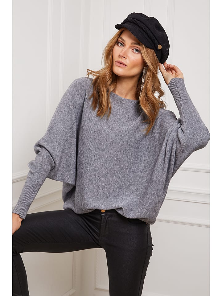 So Cachemire Sweter "Jackson" w kolorze szarym rozmiar: L