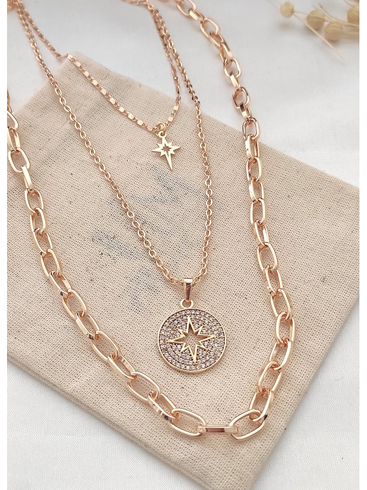 atelier MIU Pozłacany naszyjnik z cyrkoniami - dł. 50 cm rozmiar: onesize