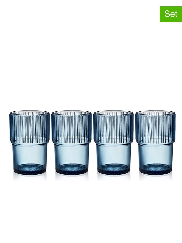 Lyngby Glas Szklanki "Kusintha" w kolorze niebieskim do kawy - 380 ml rozmiar: onesize