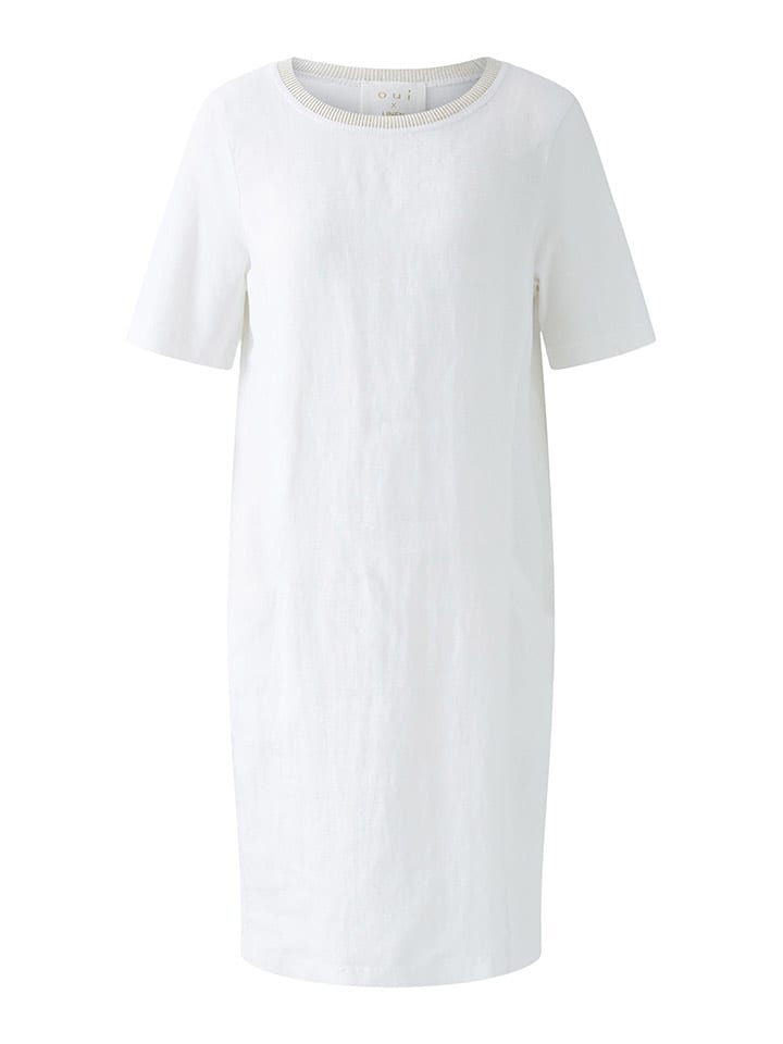 Oui Lniana sukienka w kolorze białym rozmiar: 36