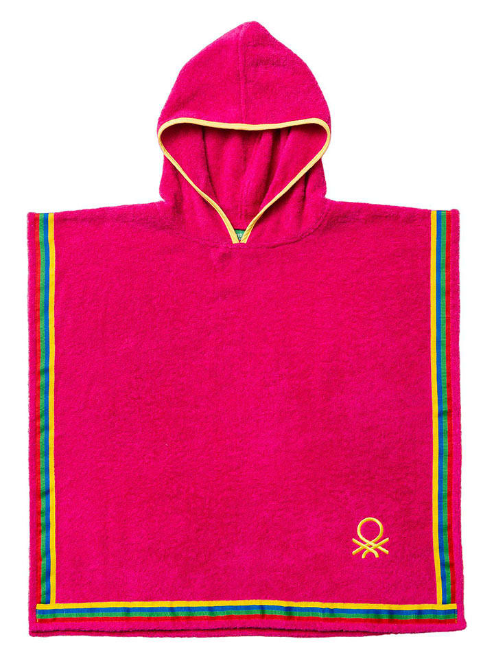 Benetton Ręcznik kąpielowy w kolorze różowym z kapturem rozmiar: 7-14Y