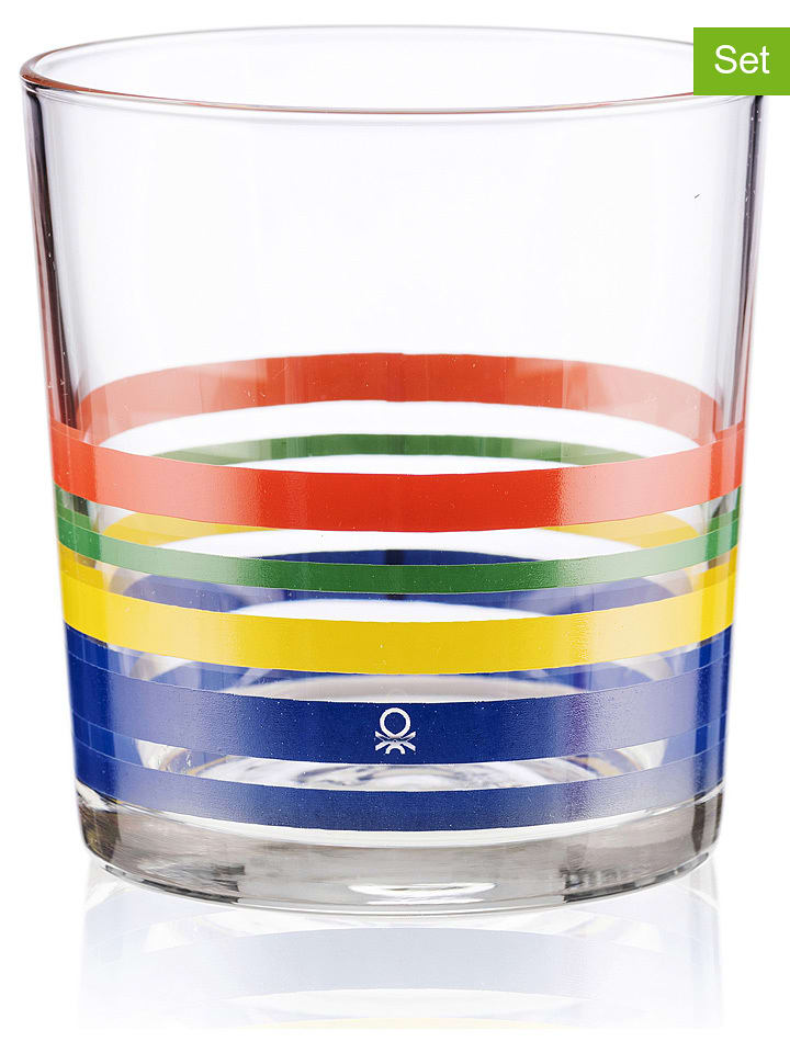 Benetton Szklanki (12 szt.) ze wzorem - 350 ml rozmiar: onesize