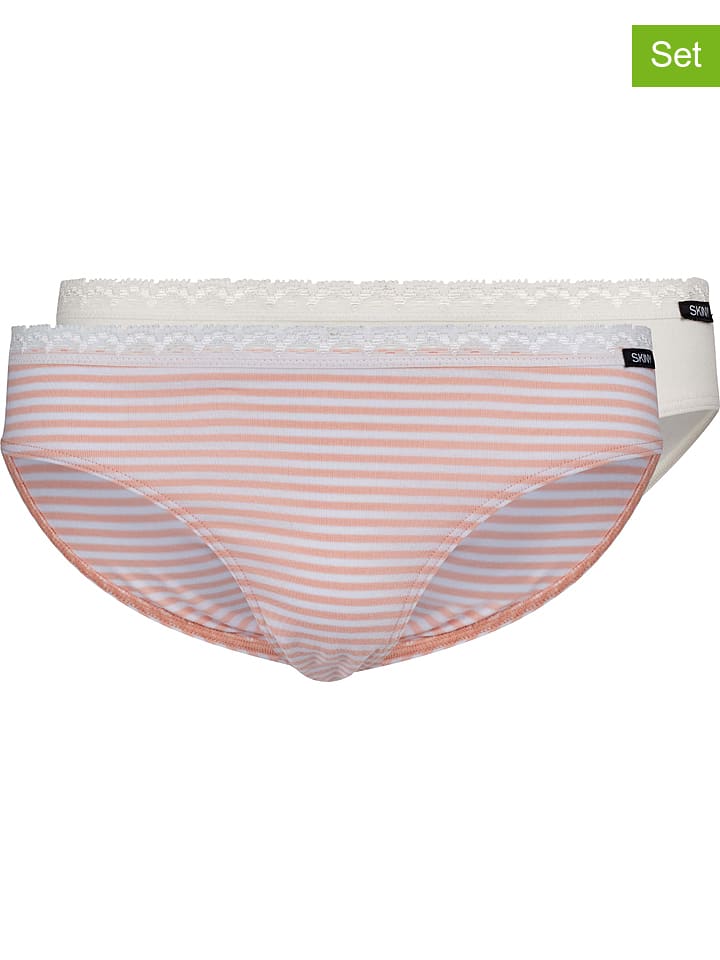 Skiny Majtki (2 pary) w kolorze kremowo-jasnoróżowym rozmiar: 152