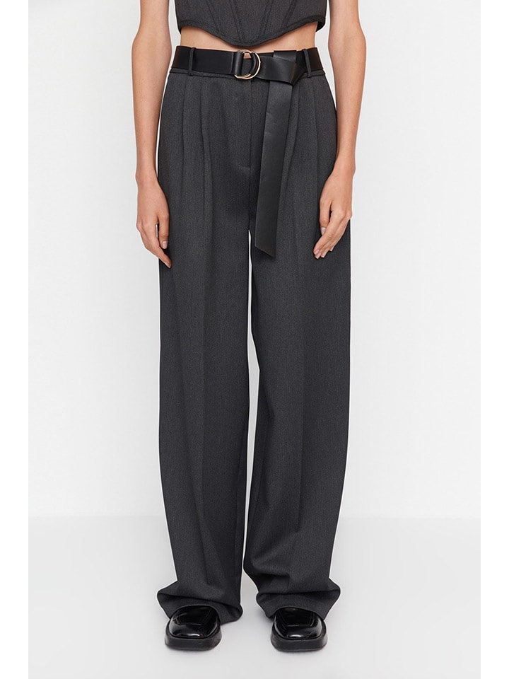 trendyol Spodnie w kolorze antracytowym rozmiar: 34