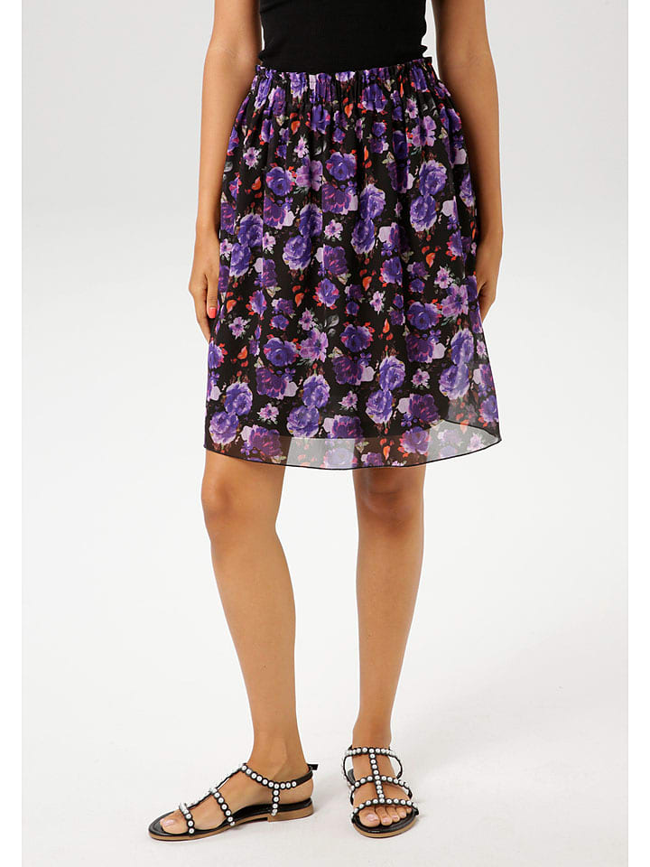 Aniston Spódnica w kolorze czarno-fioletowym rozmiar: 40